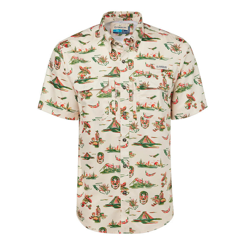 Camisa Magellan México Print UPF 25 Manga Corta Hombre