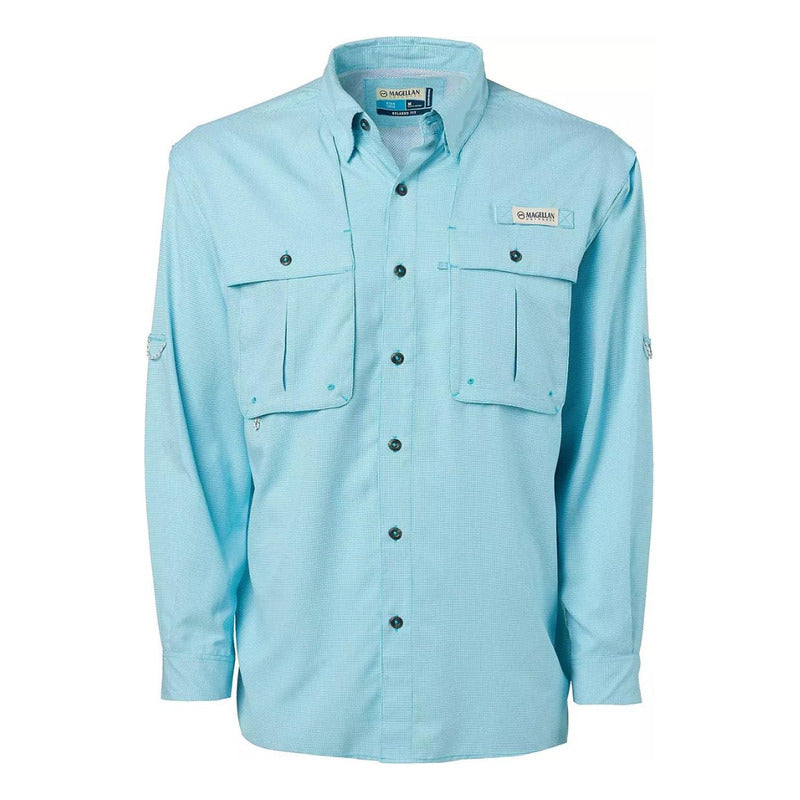 Camisa Magellan Aransas Pass Mini Check UPF 30 Manga Larga Hombre