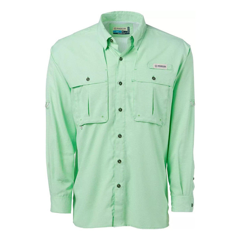 Camisa Magellan Aransas Pass Mini Check UPF 30 Manga Larga Hombre