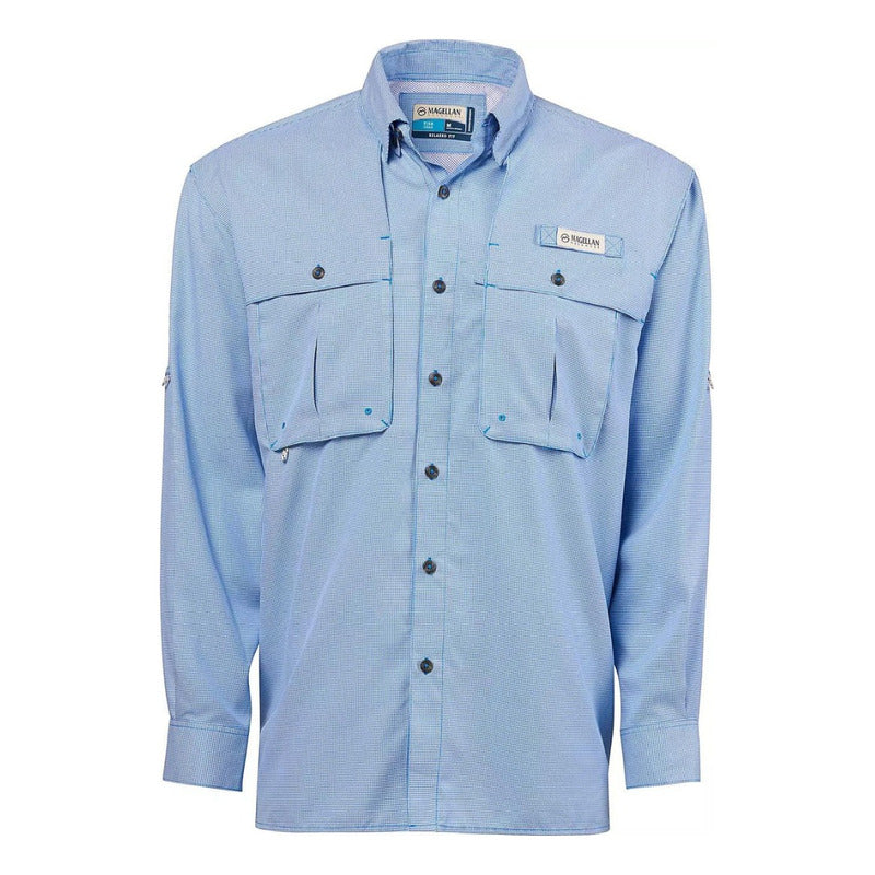 Camisa Magellan Aransas Pass Mini Check UPF 30 Manga Larga Hombre