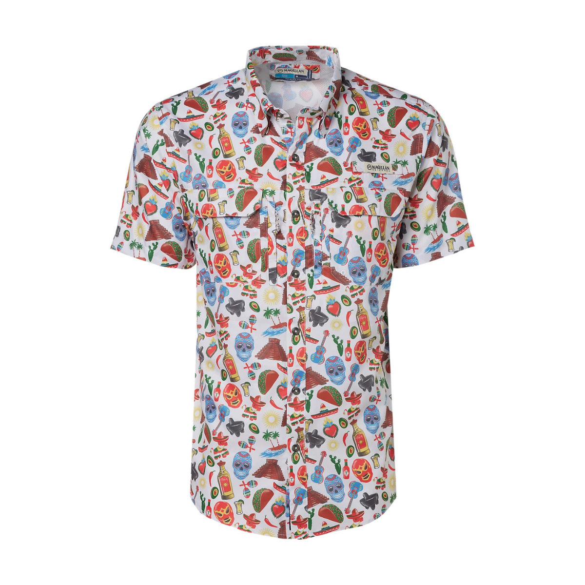 Camisa Magellan México Print UPF 25 Manga Corta Hombre
