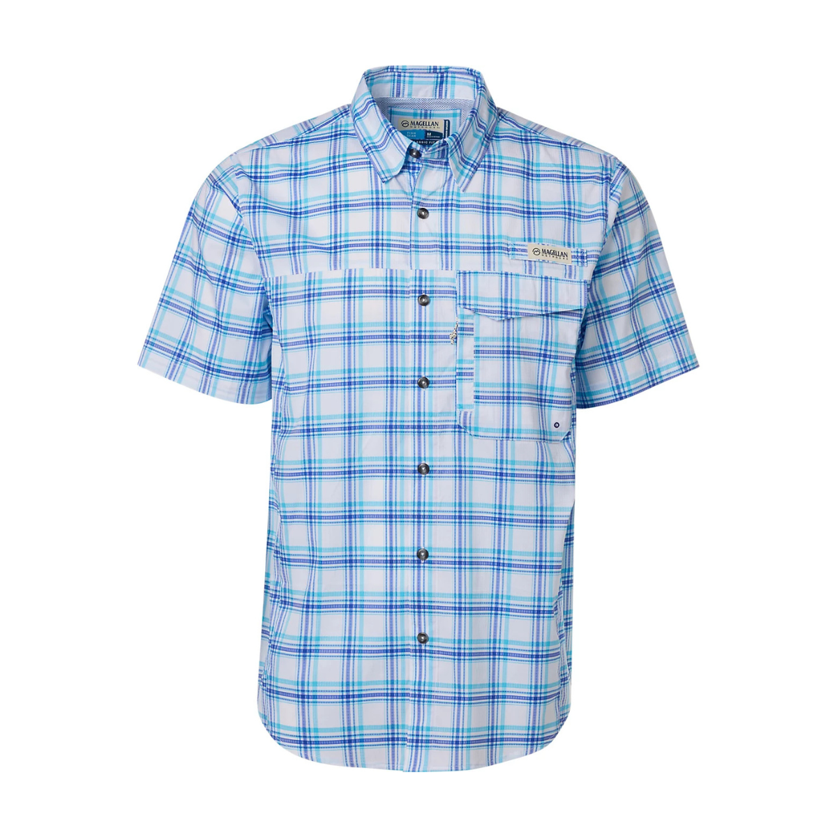 Camisa Magellan Caddo Lake Plaid Upf 30 Manga Corta