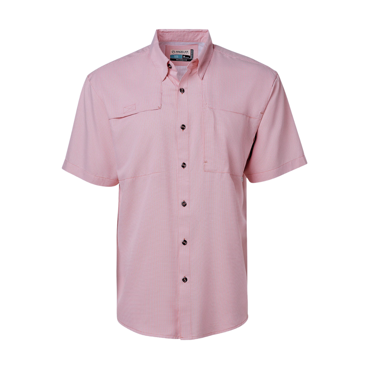 Camisa Magellan Aransas Pass Mini Check Hombre UPF30+ Manga Corta