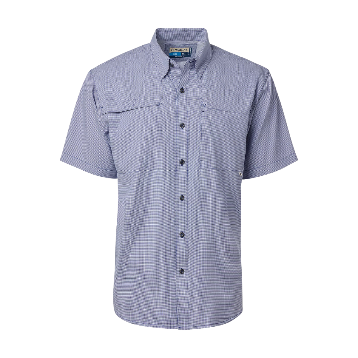 Camisa Magellan Aransas Pass Mini Check Hombre UPF30+ Manga Corta