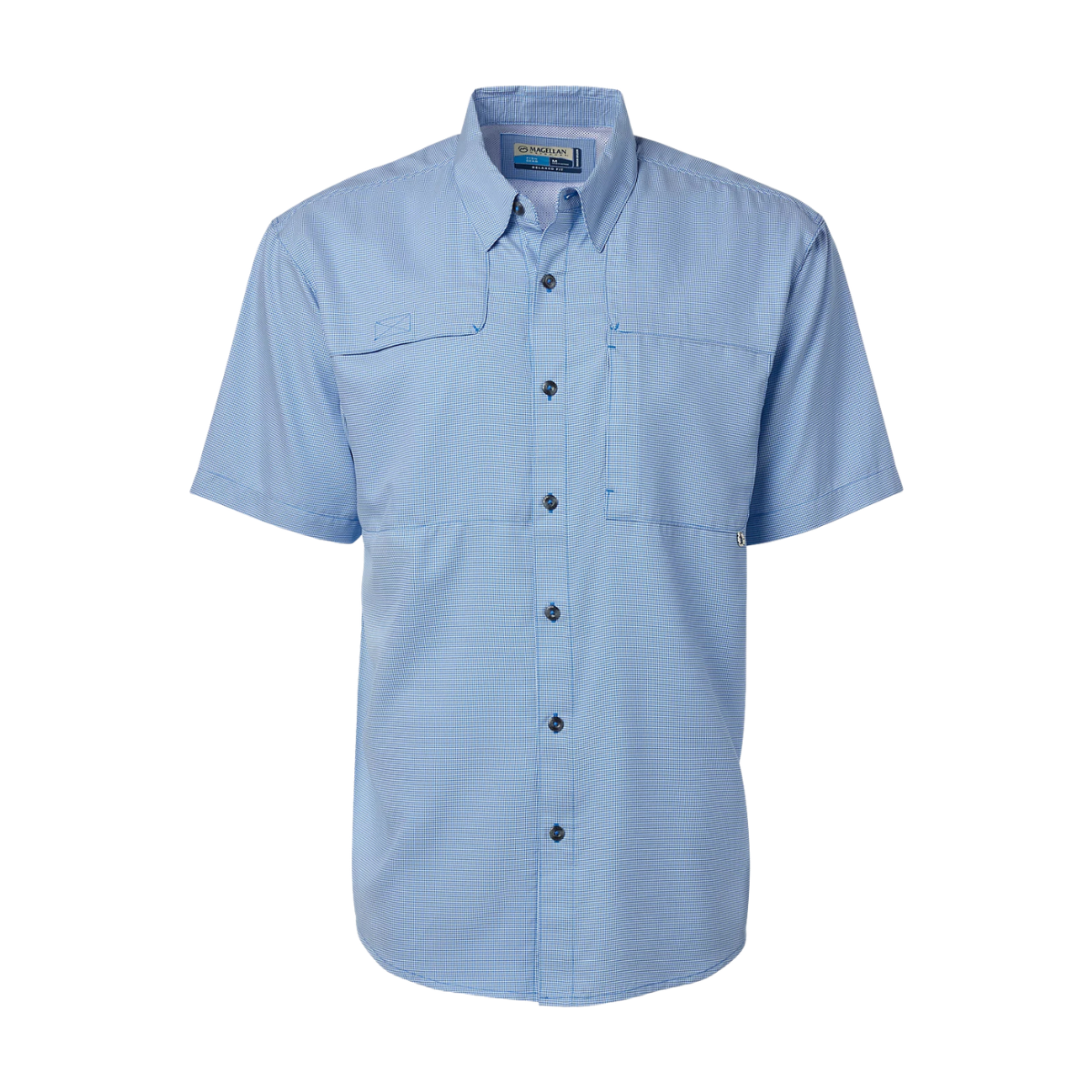 Camisa Magellan Aransas Pass Mini Check Hombre UPF30+ Manga Corta