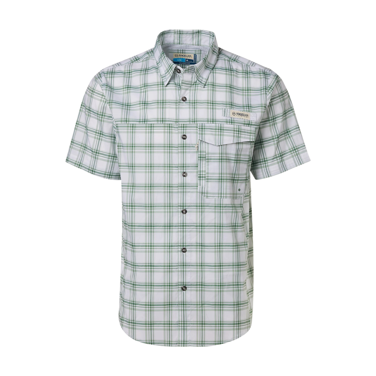Camisa Magellan Caddo Lake Plaid Upf 30 Manga Corta