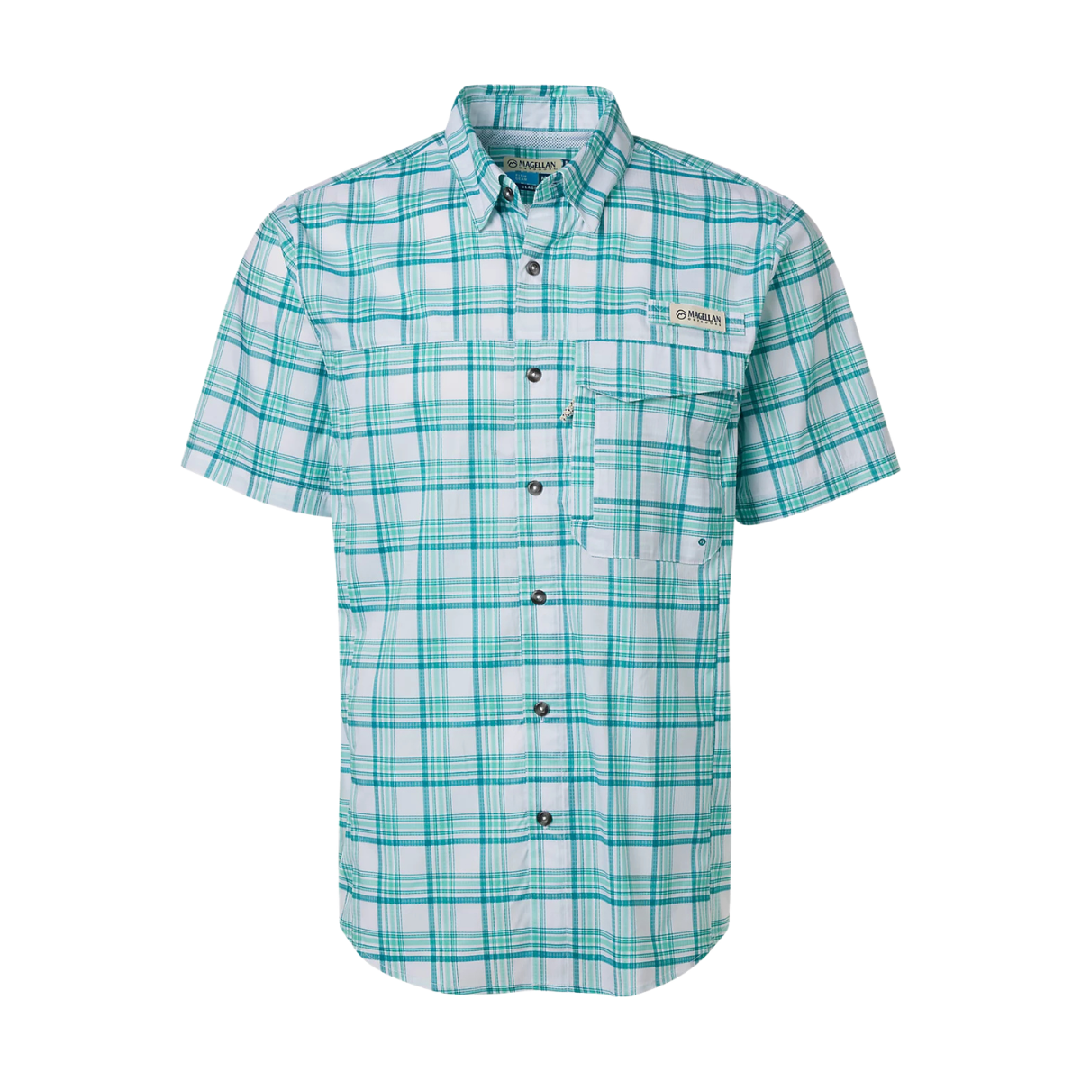 Camisa Magellan Caddo Lake Plaid Upf 30 Manga Corta